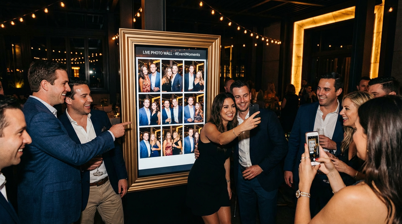 Real-time photo wall at event showing live photos